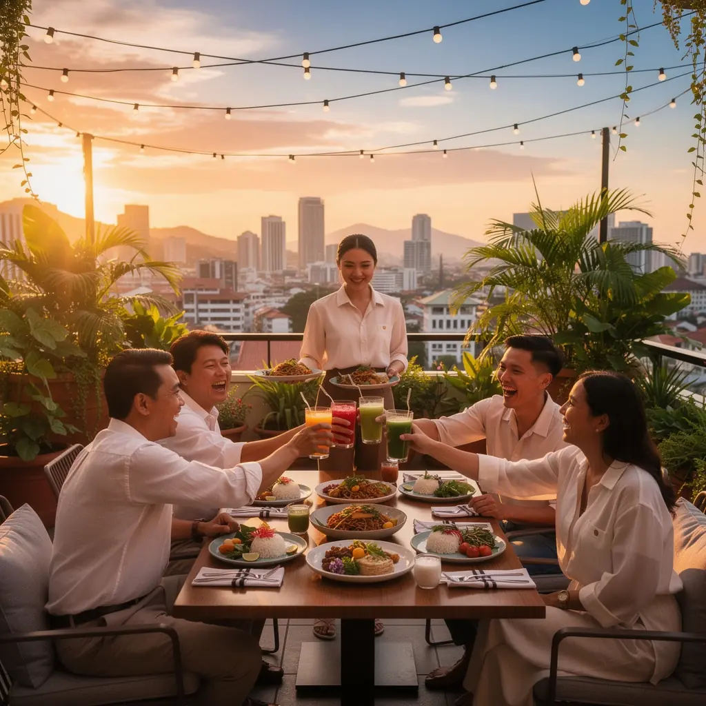 A colorful assortment of traditional Malaysian curry made with coconut milk, tofu, and fresh herbs, showcasing a rich, creamy texture.